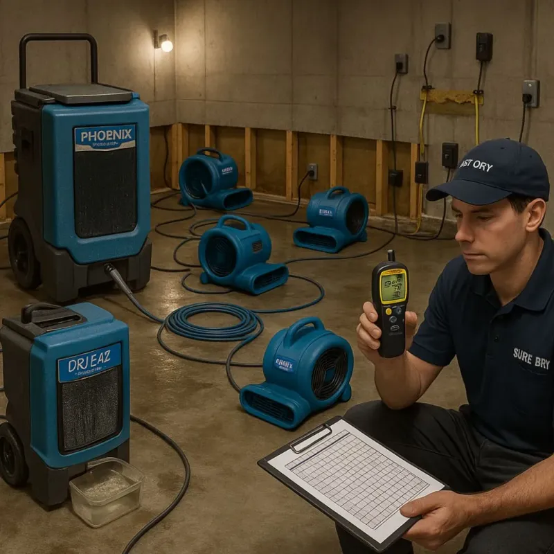 Structural Drying and Dehumidification process in Ferndale, CA